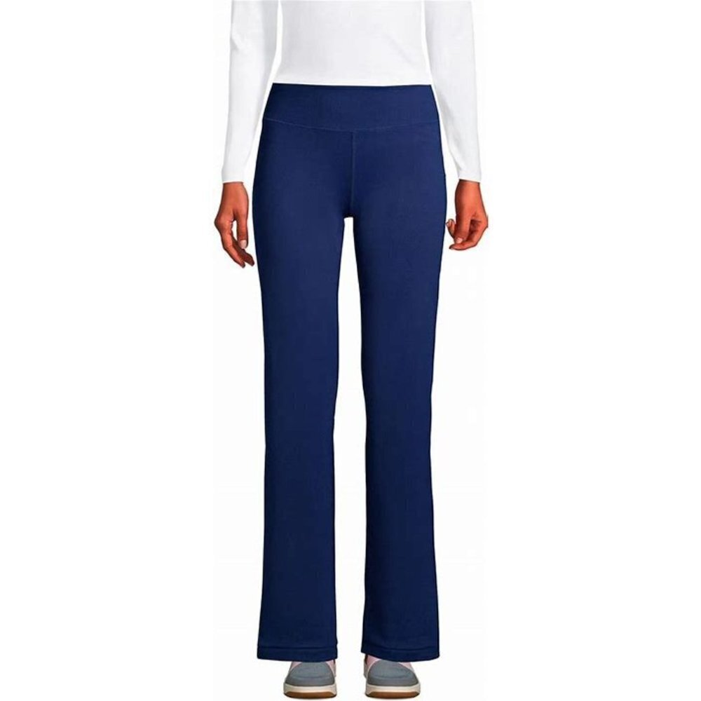 Lands' End Navy Straight Leg Active Yoga Pant size small 6-8